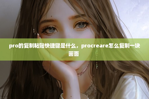 pro的复制粘贴快捷键是什么，procreare怎么复制一块画面 