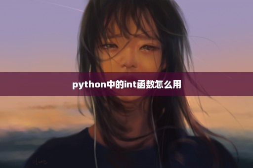 python中的int函数怎么用