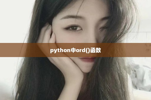 python中ord()函数