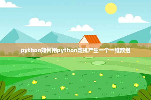 python如何用python随机产生一个一维数组
