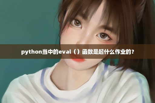 python当中的eval（）函数是起什么作业的？