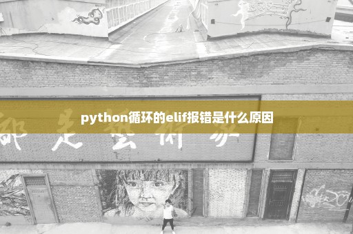 python循环的elif报错是什么原因