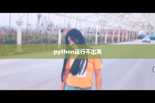 python运行不出来