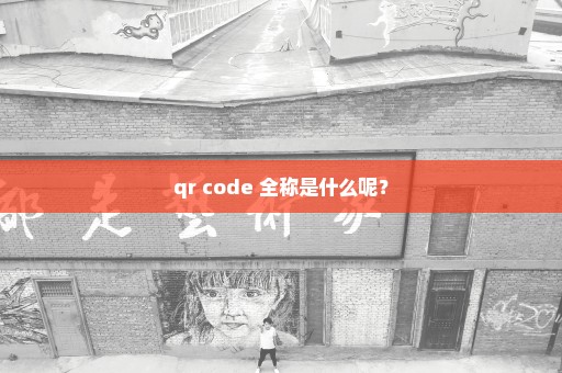qr code 全称是什么呢？