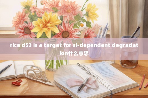 rice d53 is a target for sl-dependent degradation什么意思