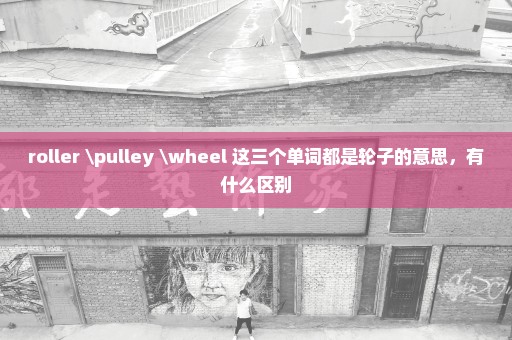 roller \pulley \wheel 这三个单词都是轮子的意思，有什么区别
