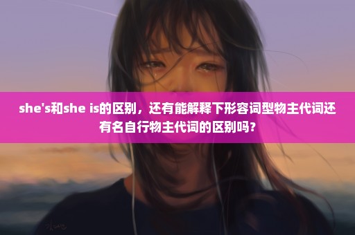 she's和she is的区别，还有能解释下形容词型物主代词还有名自行物主代词的区别吗？