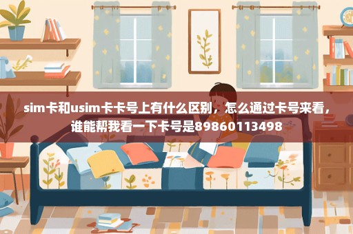 sim卡和usim卡卡号上有什么区别，怎么通过卡号来看，谁能帮我看一下卡号是89860113498