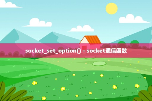 socket_set_option() - socket通信函数