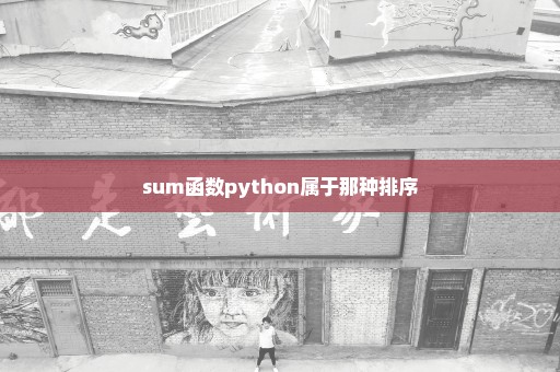 sum函数python属于那种排序