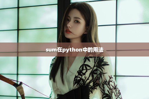 sum在python中的用法