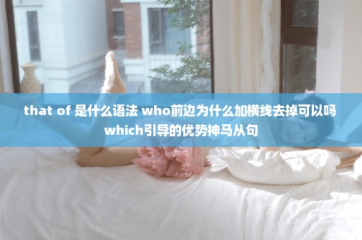 that of 是什么语法 who前边为什么加横线去掉可以吗 which引导的优势神马从句
