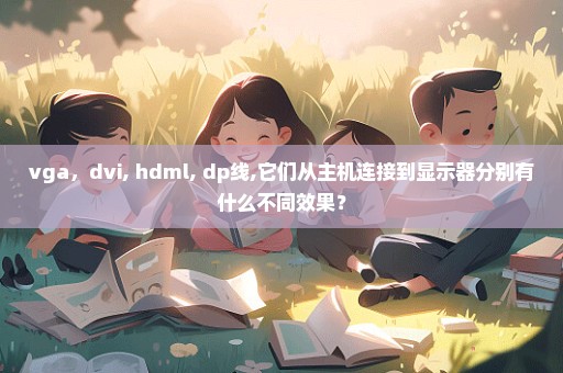 vga，dvi, hdml, dp线,它们从主机连接到显示器分别有什么不同效果？