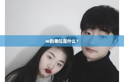 w的单位是什么？
