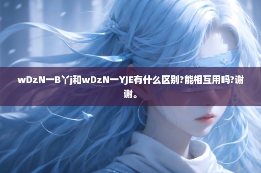 wDzN一B丫j和wDzN一YJE有什么区别?能相互用吗?谢谢。