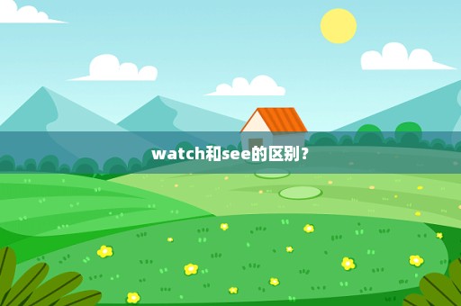 watch和see的区别？