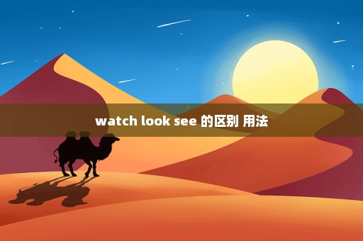 watch look see 的区别 用法