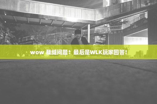 wow 裁缝问题！最后是WLK玩家回答！