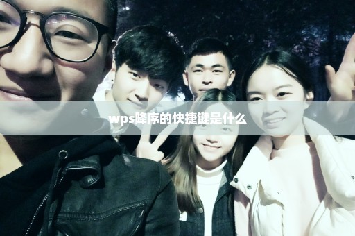 wps降序的快捷键是什么